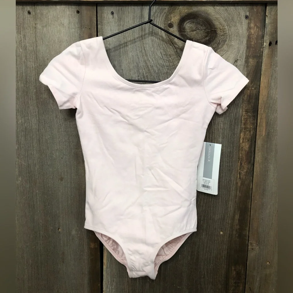 Danskin Short Sleeve Leotard in Theatrical Pink Size Large 12-14